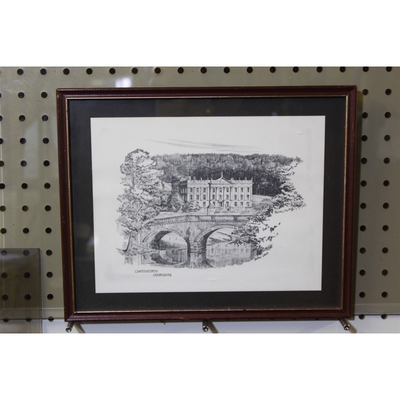 12.75 x 10.25 Framed Picture Chatsworth Derbyshire - Brian Lewis