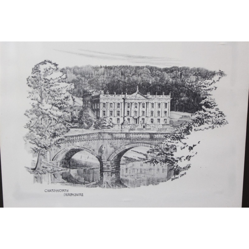12.75 x 10.25 Framed Picture Chatsworth Derbyshire - Brian Lewis
