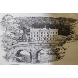 12.75 x 10.25 Framed Picture Chatsworth Derbyshire - Brian Lewis