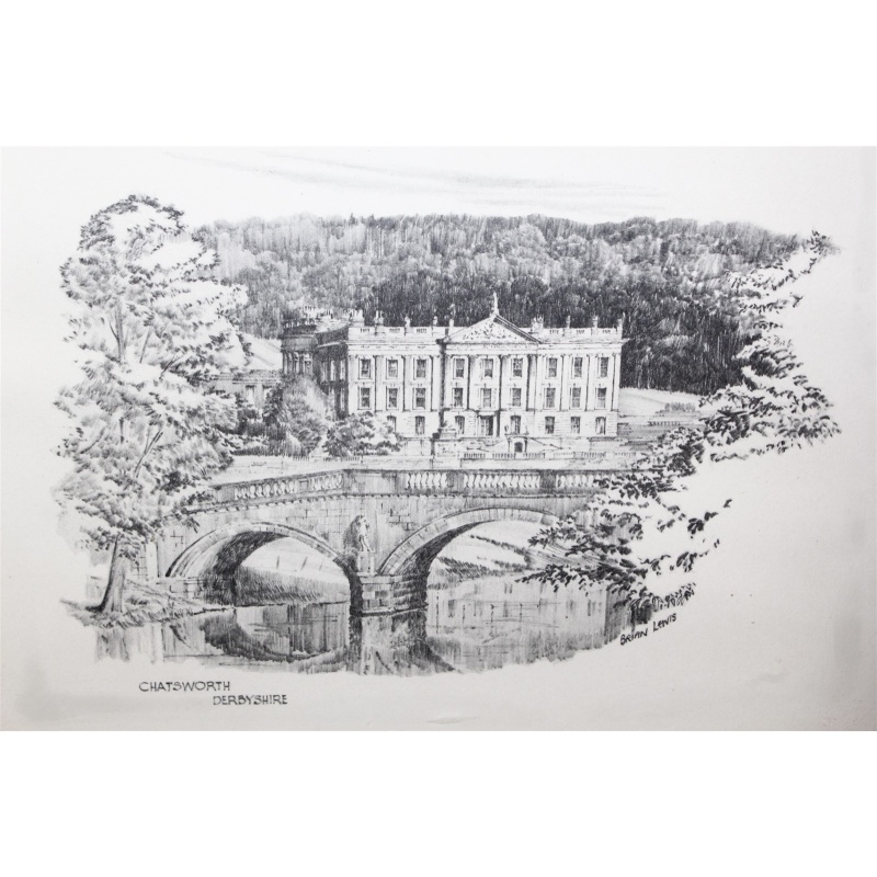 12.75 x 10.25 Framed Picture Chatsworth Derbyshire - Brian Lewis