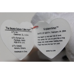 TY Beanie Babies Valentino 1993 P.E. Pellets #87428