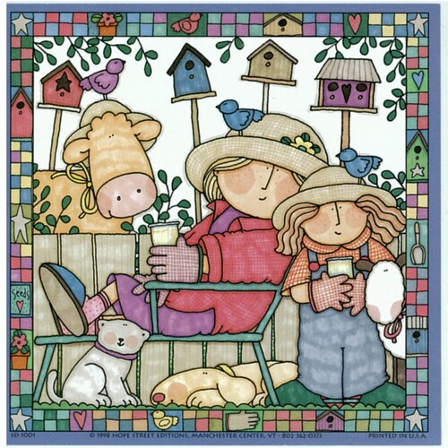 (5 x 5) Art Print SD1001 Sue Dreamer Barnyard kids II