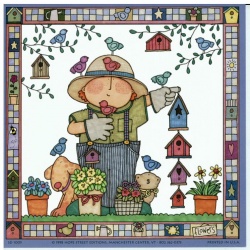 Lot of 16 (5 x 5) Art Print SD1005 Sue Dreamer - Barnyard kids Bird houses