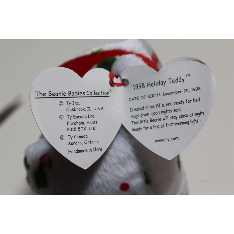 TY Beanie Babies 1998 Holiday Teddy 1998 P.E. Pellets #87474