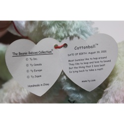 TY Beanie Babies Cottonball 2001 P.E. Pellets #87541