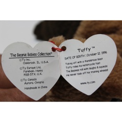 TY Beanie Babies Tuffy 1996 P.E. Pellets #87555