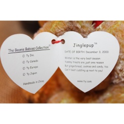 TY Beanie Babies Jingle Pup 2001 P.E. Pellets #87573