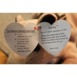 TY Beanie Babies Derby 1995 P.E. Pellets #87578