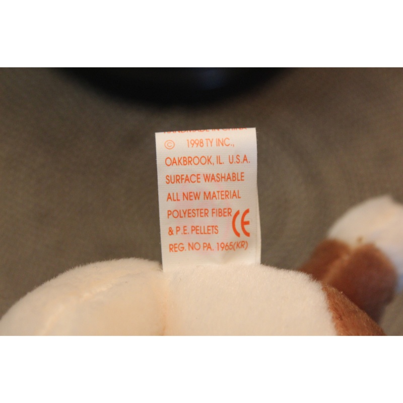 TY Beanie Babies Tracker 1998 P.E. Pellets #87588