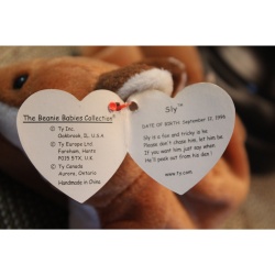 TY Beanie Babies Sly 1996 P.E. Pellets #87598