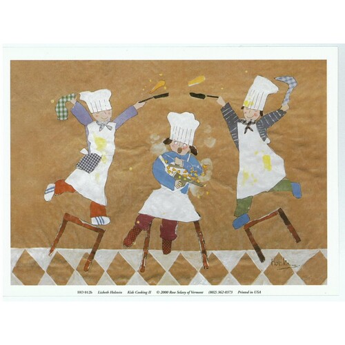 (5.5 x 7.5) Art Print HO012B Lisbeth Holstein Kids Cooking II