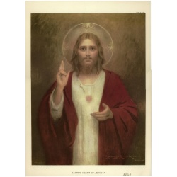 (10 x 14) Art Print RE6A C. Bosseron Chambers - Sacred Heart of Jesus - A