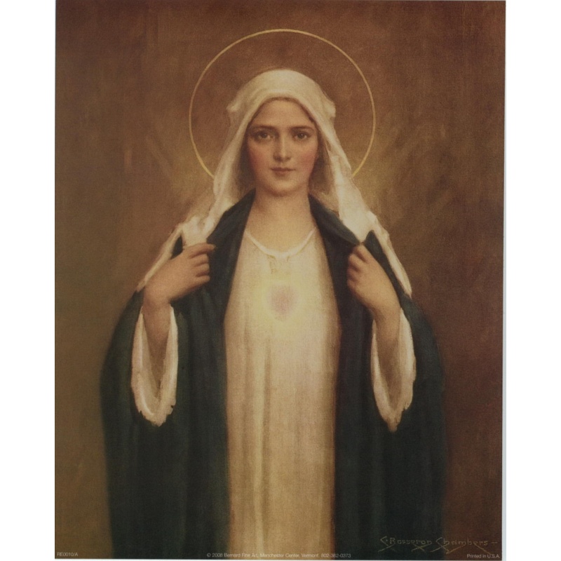 (8 x 10) Art Print RE0010A C. Bosseron Chambers - Immaculate Heart of Mary