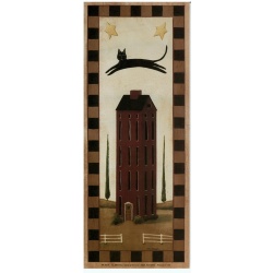 (4 x 10) Art Print PA0419 Chris Palmer Cat Jumping over Building