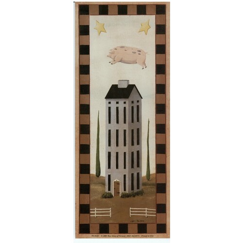(4 x 10) Art Print PA0420 Chris Palmer Pig Jumping over building
