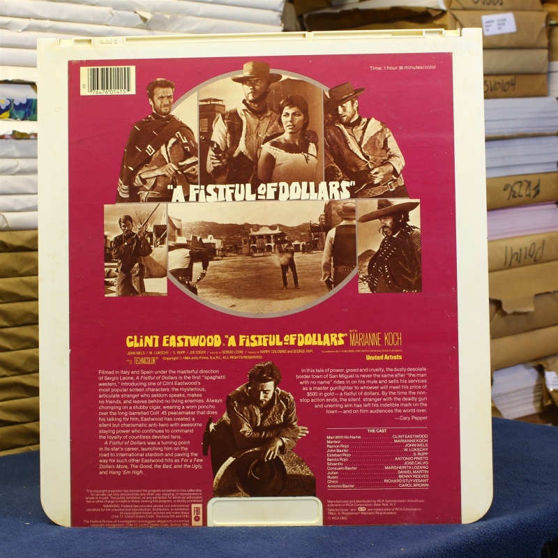 Clint Eastwood a fistful of dollars #87974 - CED Video Disc