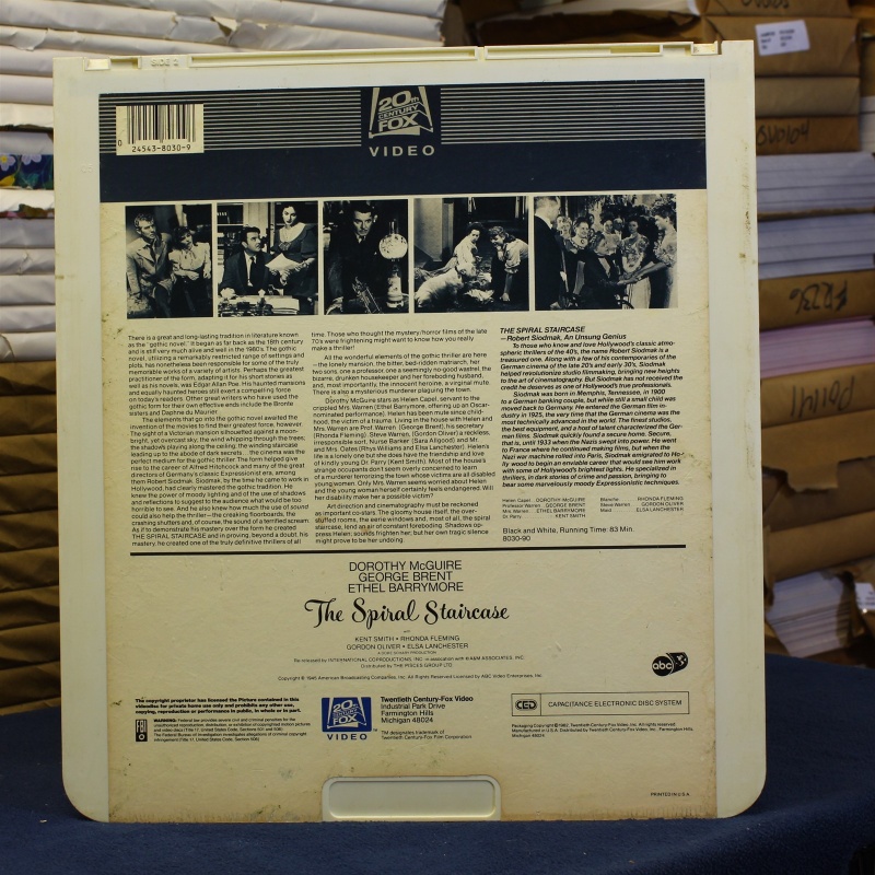 The spiral staircase #87979 - CED Video Disc