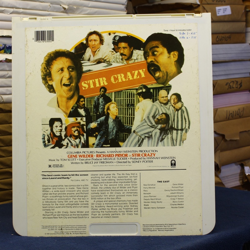 Stir crazy Gene Wilder Richard Pryor #87993 - CED Video Disc