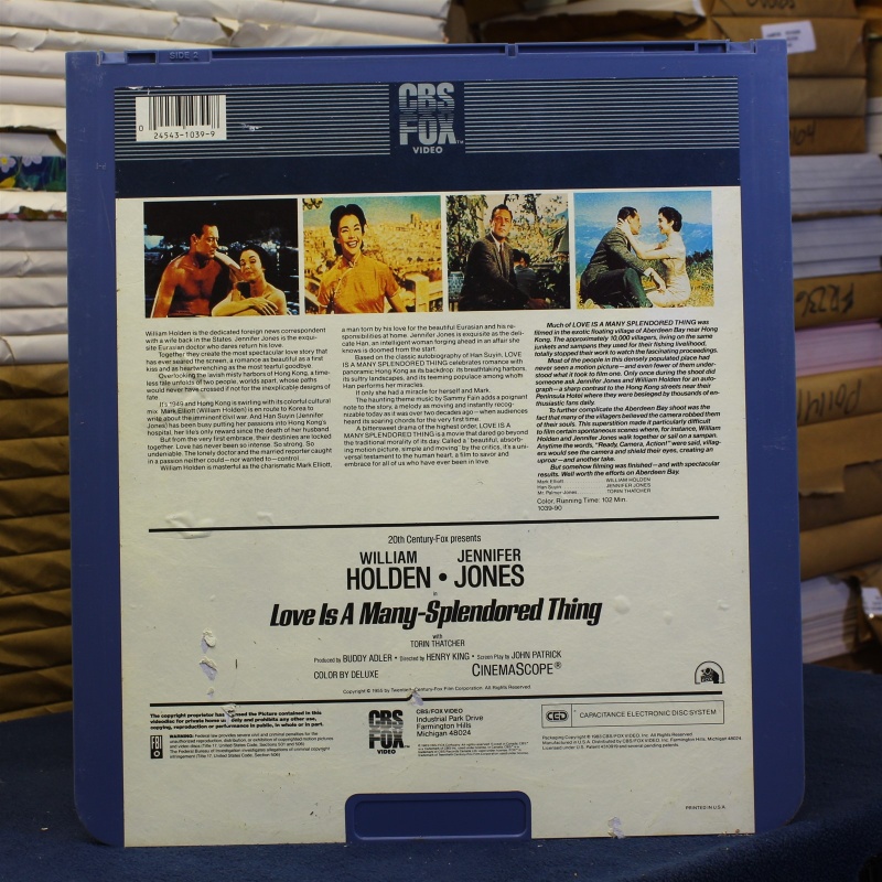 Love is a many splendored thing #88019 - CED Video Disc