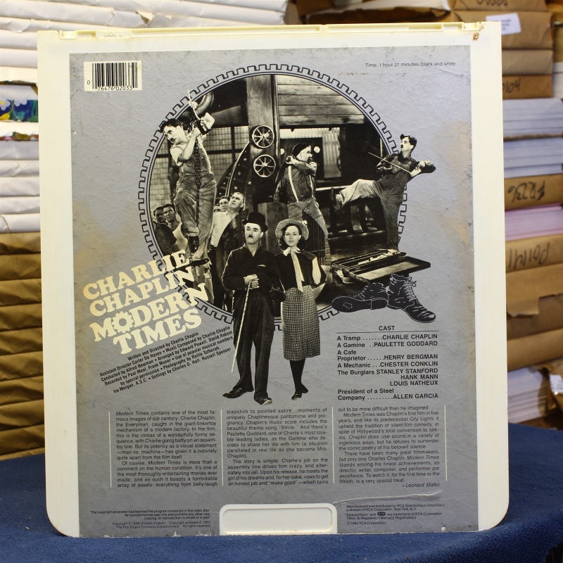 Charlie Chaplin modern times #88021 - CED Video Disc