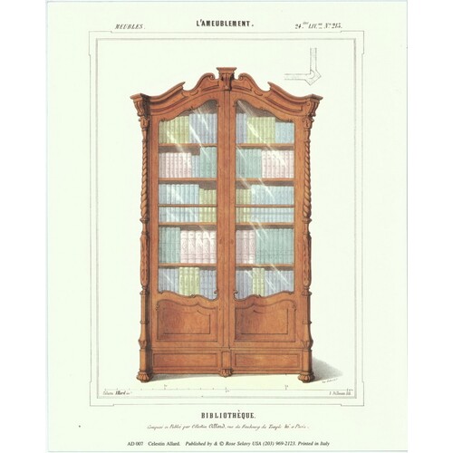 (8 x 10) Art Print AD007 Celestin Allard Bibliotheque - Printed in Italy