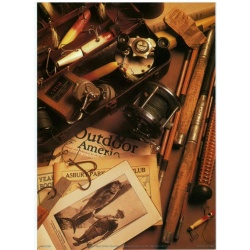 Lot of 11 (5 x 7) Art Print HH0104 Michael Harrison - Fishing Collage