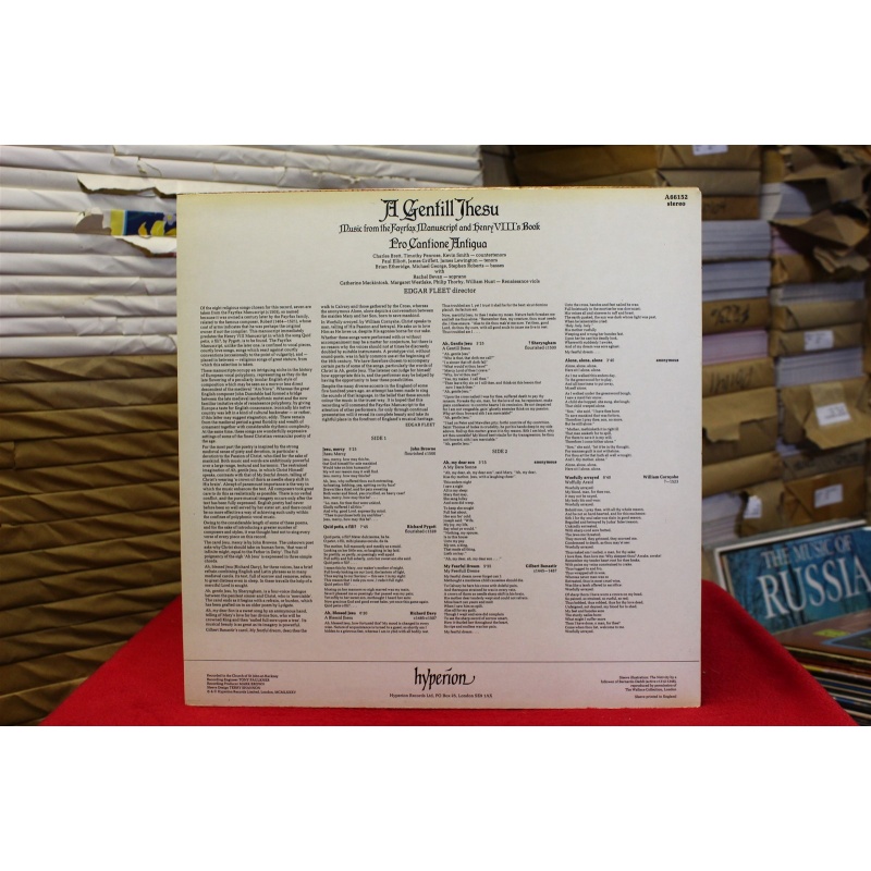 Pro Cantione Antiqua; Edgar Fleet A Gentill Thesu A66152 Vinyl Vinyl 60-015