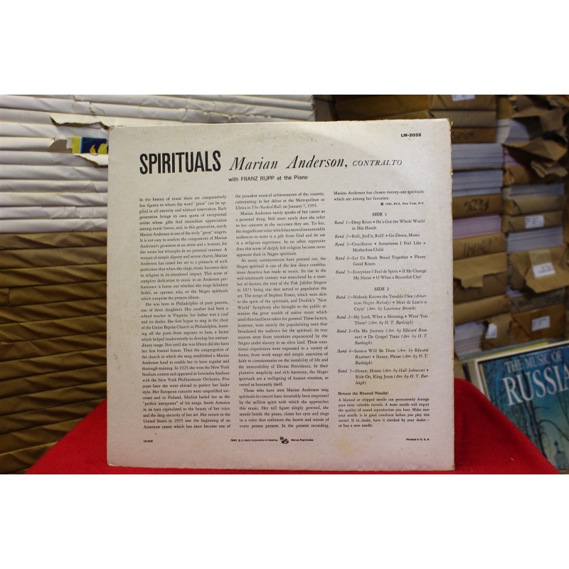 Marian Anderson; Franz Rupp Spirituals LM 2032 Vinyl Vinyl 60-050