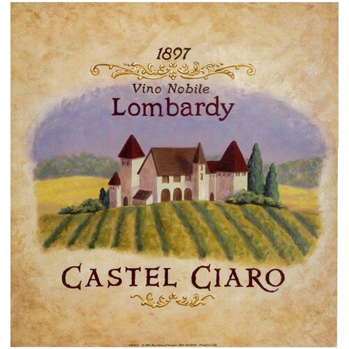 (12 x 12) Art Print LM2012 LOUISE MAX 1897 Vino Nobile Lombardy Castel Ciaro