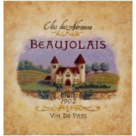 Lot of 2 (12 x 12) Art Print LM2014 LOUISE MAX - 1902 Beaujolais Clos Des Adrienne Vin