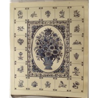 (20 x 24) Art Print SR001 Sylvia Robinson - Crown Imperial in a Dutch Tile Border