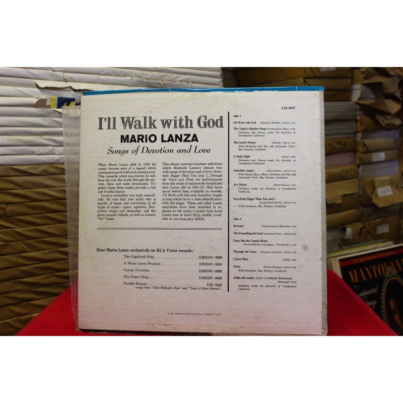 Mario Lanza Ill Walk With God LM-2607 Vinyl Vinyl 61-088