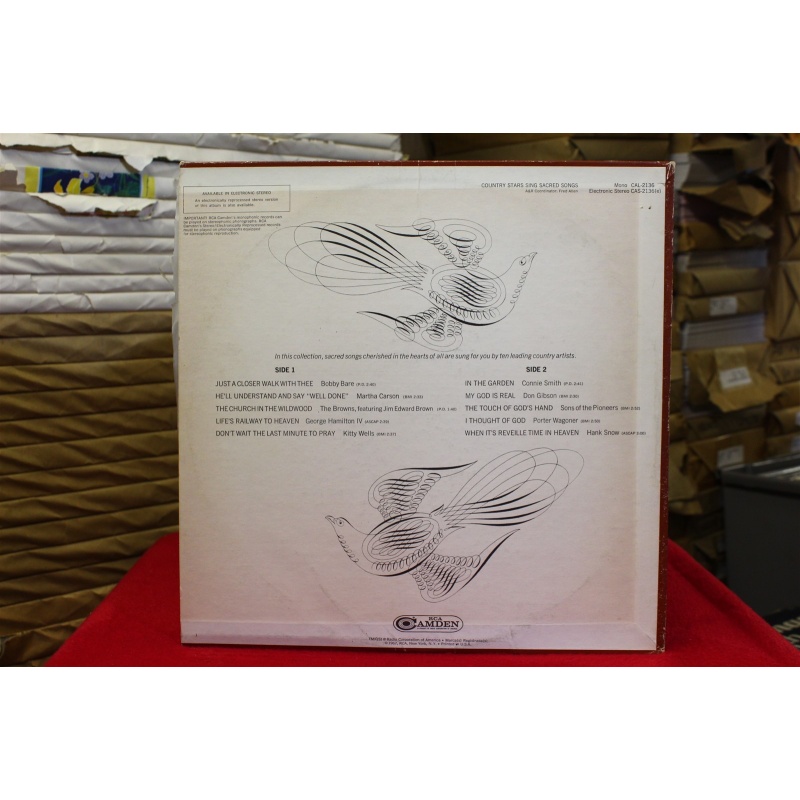 Various Country Stars Sing Sacred Songs CAS-2136(e) Vinyl 62-085