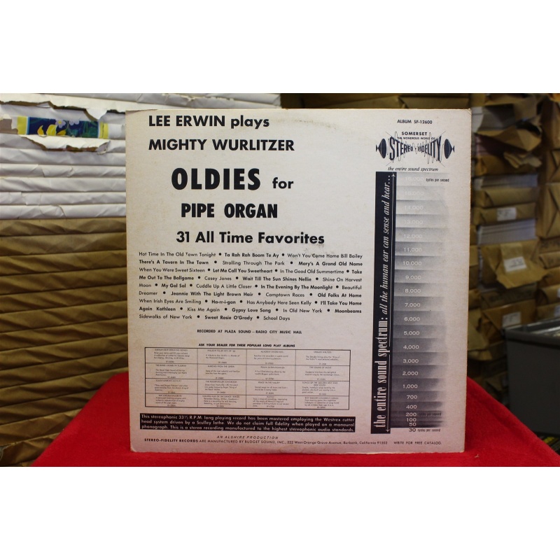 Lee Erwin Oldies For Pipe Organ SF-12600 Vinyl 62-089