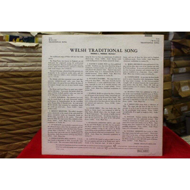 Thomas L. Thomas; Enid Simon; Jacob Hanneman Songs Of Wales - Volume 2 5172 Viny