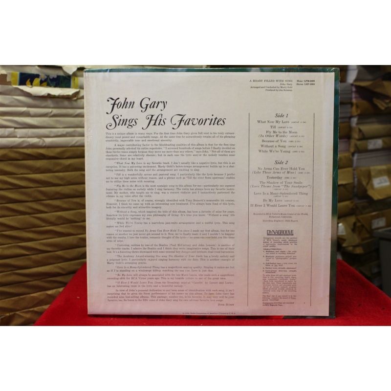 John Gary A Heart Filled With Song LPM-3666 Vinyl 63-061