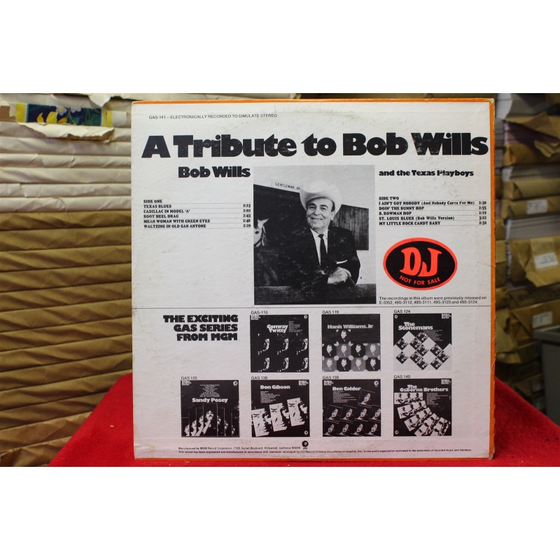 Bob Wills & His Texas Playboys A Tribute To Bob Wills GAS 141 Vinyl 63-071