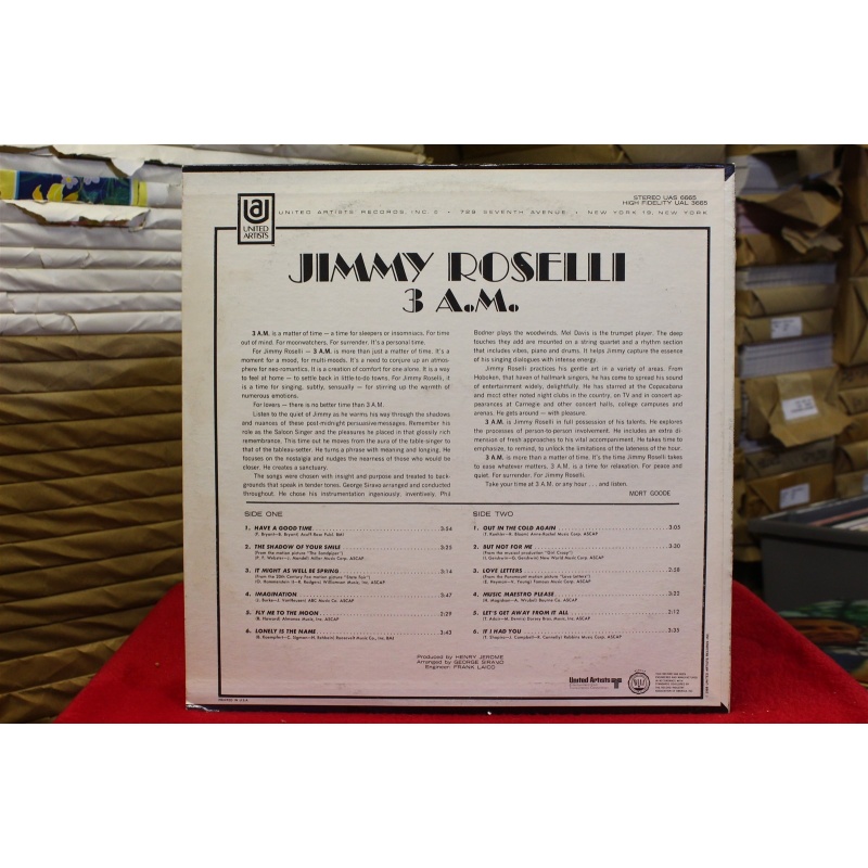 Jimmy Roselli 3 A. M. UAS 6665 Vinyl 64-026