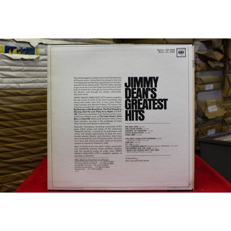 Jimmy Dean Greatest Hits CL 2485 Vinyl 64-059