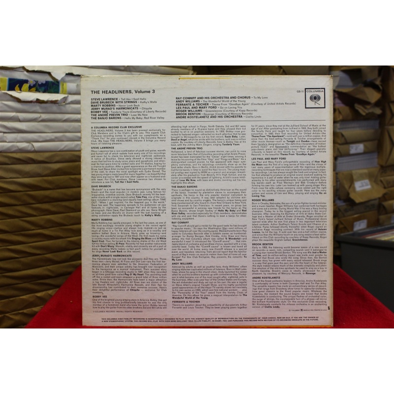 Various The Headliners, Volume 3 GB-11 Vinyl 64-068