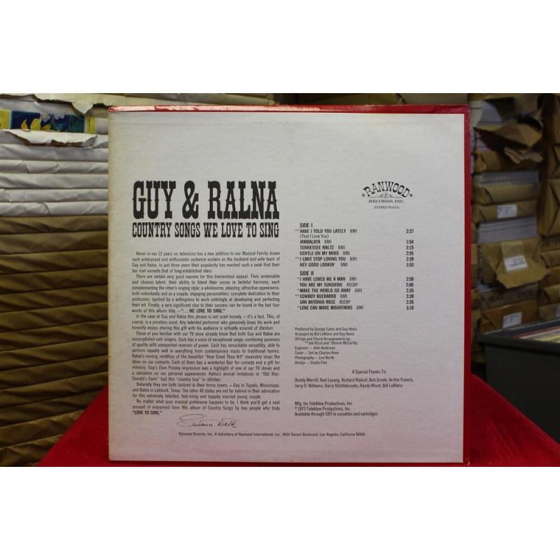 Guy & Ralna Country Songs We Love To Sing R 8110 Vinyl 64-089