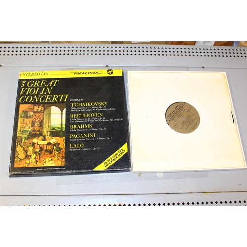 The 5 Great Violin Concerti  Complete 4 LP Box set VARIOUS  Vinyl 65-003