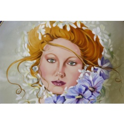 15.5 x 15.5 Framed Collector Plate 1979 Germany Blossom Queen Delores Valenza