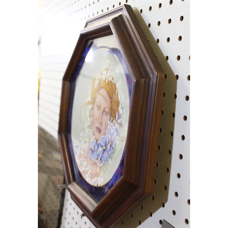 15.5 x 15.5 Framed Collector Plate 1979 Germany Blossom Queen Delores Valenza