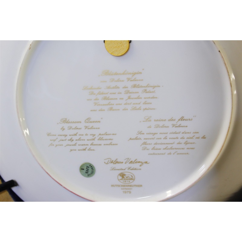 15.5 x 15.5 Framed Collector Plate 1979 Germany Blossom Queen Delores Valenza
