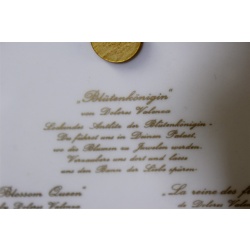 15.5 x 15.5 Framed Collector Plate 1979 Germany Blossom Queen Delores Valenza