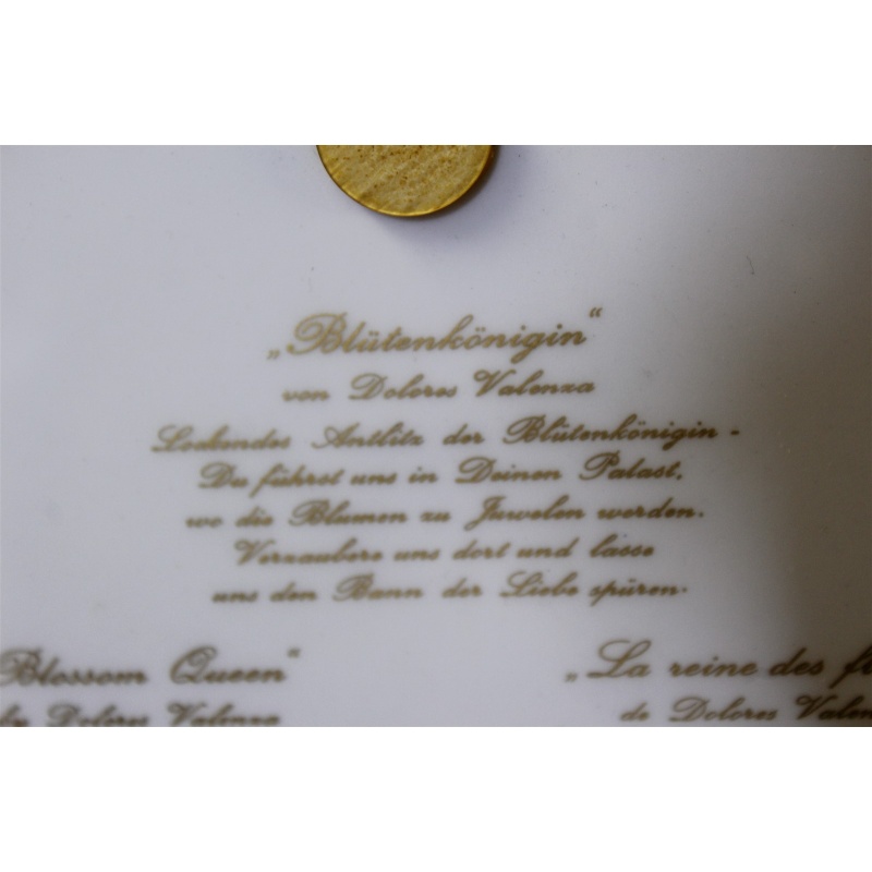 15.5 x 15.5 Framed Collector Plate 1979 Germany Blossom Queen Delores Valenza