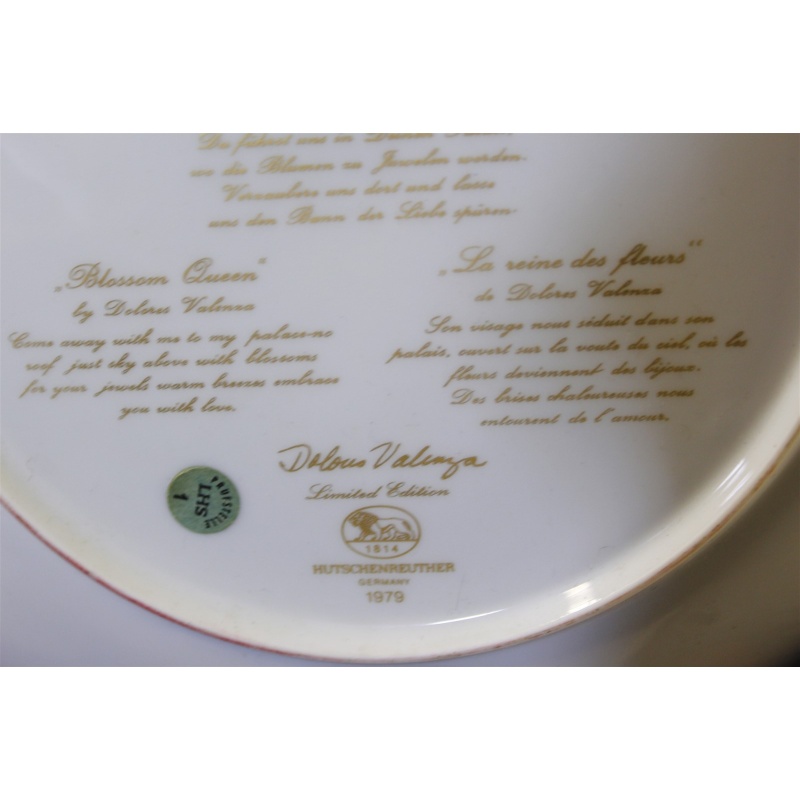 15.5 x 15.5 Framed Collector Plate 1979 Germany Blossom Queen Delores Valenza