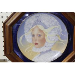 15.5 x 15.5 Framed Collector Plate 1978 Germany Princess Snowflake