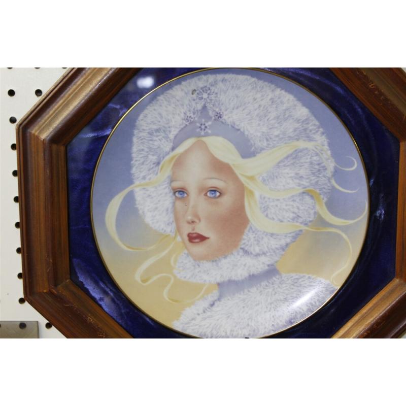 15.5 x 15.5 Framed Collector Plate 1978 Germany Princess Snowflake